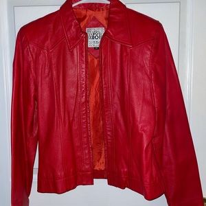 Vintage red leather jacket